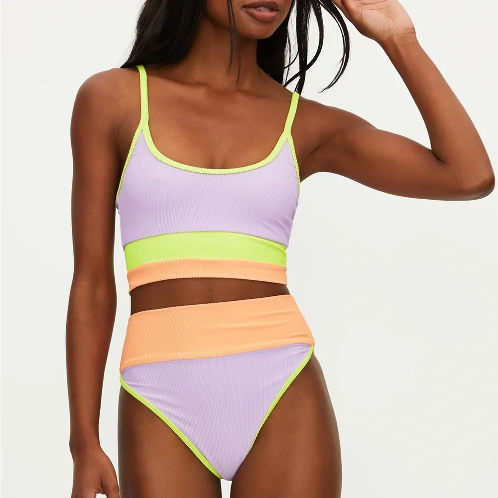 BEACH RIOT EMMY BIKINI BOTTOM SUNDAZED COLORBLOCK - Picture 1 of 4